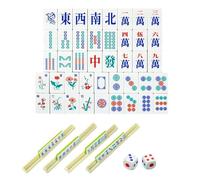 Set Gioco Mahjong - Gioco Familiare Portatile Tradizionale Mah Jong,Mini Set Mahjong da Viaggio,Per Principianti Uomini Riunioni Famiglia Festa Compleanno Outdoor Campeggio Piscina Golf Montagna