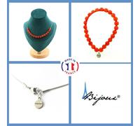 Set Gioielli Bracciale Collana 15 Perle Cornalina D'Uruguay Qualità Taglia Per