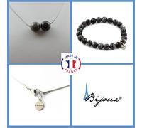 Set Gioielli Bracciale Collana 2 Perle Labradorite 8 Mm. Catena In Taglia Pers