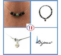 Set Gioielli Bracciale Collana 5 Perle Serafinite Di Russia 8 Mm. Taglia Pers