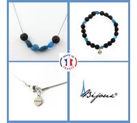 Minerali Collezione. Parure Gioielli Braccialetto Collana Perle Apatite Blu Del