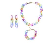 Set Gioielli Collana Ragazza Orecchini Carini Bracciale Per Ragazze