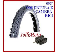 SET GOMMA 20x1.90+CAMERA D'ARIA VALVOLA METALLO BICICLETTA MTB 20x1.90