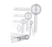 Set Goniometro Medico, 6 Pezzi, Righello Angolare in PVC, Include Goniometri 360° e 180°, Righello per Dita e Ossa, per Misurazioni Ortopediche
