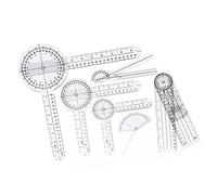 Set Goniometro Medico in Scala Trasparente in PVC Trasparente, Righello Angolare 6 Pezzi per Ortopedia, Strumento di Misurazione per Medici, Combinato 360° e 180°