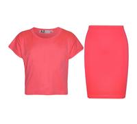 Set Gonna A Matita Slim Fit E Top Corto Semplice Per Ragazze