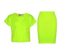 Set Gonna A Matita Slim Fit E Top Corto Semplice Per Ragazze