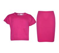 Set Gonna A Matita Slim Fit E Top Corto Semplice Per Ragazze