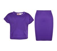 Set Gonna A Matita Slim Fit E Top Corto Semplice Per Ragazze