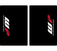Set grafico di adesivi per forcella superiore, compatibili con sospensioni WP, adatti a tutte le moto da cross, in vinile adesivo, colore: nero lucido
