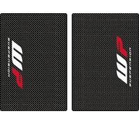 Set grafico di adesivi per forcella superiore, compatibili con sospensioni WP, adatti a tutte le moto da cross, in vinile adesivo al carbonio (opaco)