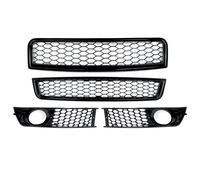 Set Griglia Paraurti Anteriore Audi A4 Rete A Nido D'Api Nero Lucido 01-04