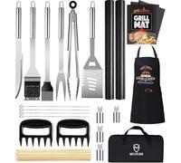 Set grigliata barbecue,BBQ utensili barbecue kit professionale,21pcs barbecue accessori in acciaio inossidabile,veleno per gli uomini.set di attrezzi bbq per barbecue da campeggio esterno