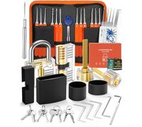 Set Grimaldelli da 30+4 Pezzi, Eventronic Grimaldelli Professionali con 4 Trasparente Serratura Lucchetto Grimaldelli, Lockpicking Set per Fabbri Principianti ed Esperti