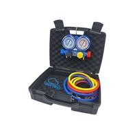 SET GRUPPO MANOMETRICO 4 VIE R410A R32 R 134 R22 1234YF+ VALIGETTA + 3 FRUSTE