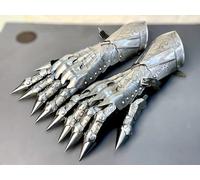 Set Guanti Guanto Nazgul Medievali Armatura Cavaliere Gotico Halloween Cospla...