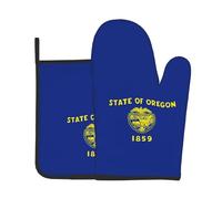 Set guanto da forno e presina con stampa bandiera dell'Oregon, un must per cucina, forno a microonde e grill
