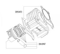 Set guarnizioni cilindro Polini 221cc 69mm per LML 200 4T (modello carburatore)