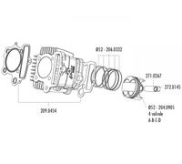 Set guarnizioni cilindro Polini 52mm per Honda XR 50, Polini XP4T 50, XP4T 110