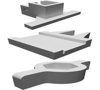 Set Guide Parallele per Binario Sega Bosch Mafell FSN Morsetto Tubo 20mm 3D
