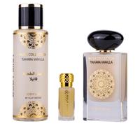Set Gulf Orchid: Tahara Vanilla, Eau De Parfum, unisex, 60 ml + Tahara Vanilla, spray profumato, per donna, 250 ml + Tahara Vanilla, olio profumato,