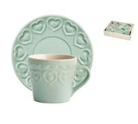 Set H&H new 4 Tazze Tè Fairylove Acqua Marina Con Piattino Cc 20