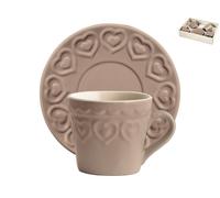 Set H&H new 4 Tazze Tè Fairylove Tortora Con Piattino Cc 200