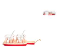 Set H&H new 5 Pezzi Natale Rettangolari, Vetro, Ceramica, Legno