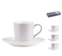 Set H&H new 6 Caffe' in stoneware/gres Lilian Con Piattino Cc80