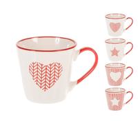 Set H&H new Crochet 4 Tazze Te', New Bone China, 200cc