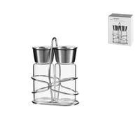 Set H&H new Spargisale E Spargipepe, Acciaio Inox E In Vetro