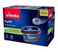 Vileda H2PrO Spin Mop Sistema lavapavimenti con centrifuga | Separazione acqua pulita e sporca | Sistema a due serbatoi | Strizzatura senza sforzo con pedale | Fiocco in microfibra | Design ergonomico