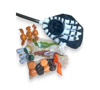 Set Halloween con Sacchetto Teschio, Cioccolatini al Latte 90g, Marshmallow e Caramelle Gommose