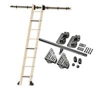 Set Hardware per Scivolo Biblioteca, Binario Mobile per Scala Rotonda | Kit di guida per scala mobile: installazione facile per biblioteche, loft e interni, senza scala inclusa.