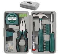 Set Hi-Spec 25pz kit di attrezzi compatti verdi per casa e ufficio fai-da-te. Kit base per riparazioni domestiche in una scatola portatile