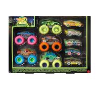 Set HOT WHEELS MONSTER TRUCKS 1:64 che si illuminano al buio, 10 pz