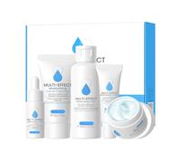 Set idratante per la cura della pelle - 5 pezzi per la cura del viso all'acido ialuronico con aloe e avocado, kit di idratazione quotidiana delicato sulla pelle sensibile per una pelle luminosa e