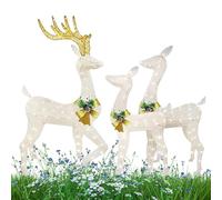 Set illuminato di cervi natalizi - Famiglie di renne in acrilico 3D - Luci a LED | Mostra illuminata per giardino, , casa di residenza, decorazione invernale per scena natalizia