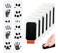 Set Impronte Bimbi Qiundar 6 pcs Impronta Mani e Piedi Neonati, Kit Impronta Cane Impronte di Mani e Piedi Cuscinetto del Timbro SenzaTocco non Tossici Sicuri