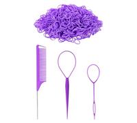 Set In 3 Parti Di Strumenti Intrecciati E 1000 Anelli Per Capelli, Strumenti Per Capelli Migliori, Utensili Per Salone Per Parrucchiere, Combattimento Per Parrucchiere, Strumenti Intrecciati.