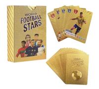 Set in edizione limitata 2025, 55 carte in lamina d'oro, carte da calcio Premier League e UEFA, carte da calcio della Coppa del Mondo 2025, carte da calcio dorate in scatola da collezione per calcio F