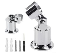 Set in lega di zinco Supporto per doccetta girevole a 180 gradi Staffa di montaggio a parete per doccia portatile Variabile Compatibile con la maggior parte dei soffioni doccia da bagno argento