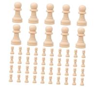 Set in Legno Non Verniciato per Ragazza 50 Pezzi da Tavolo Educativo Accessori per Scacchiera Facile da Trasportare per Insegnare a Giocare a