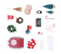 Set in miniatura di gnomi e porta delle fate villaggio di Natale, casa delle bambole decorazione da tavolo in resina di legno per case delle bambole decorazioni natalizie