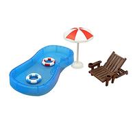 Set in miniatura per vacanze al mare per set da spiaggia scottato decorazioni paesaggistiche per bambini Decorazioni per giochi Accessori da spiaggia in miniatura Sedia da spiaggia