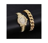 (Set in oro) 2021 Set di 2 orologi di lusso alla moda da uomo, in rodio, da uomo e da donna, in acciaio