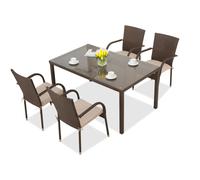 Set in rattan Milan 4 Garden Point