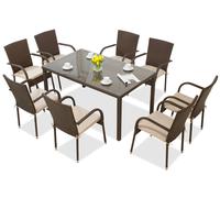 Set in rattan Milan 8 Garden Point