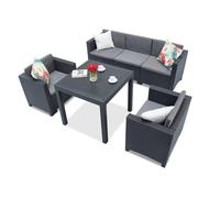 Set in technorattan con grande divano Colorado Dallas Apetito 5 con cassa antracite Bica