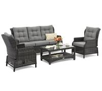 Set in technorattan Malaga Coffee 5 antracite Garden Point